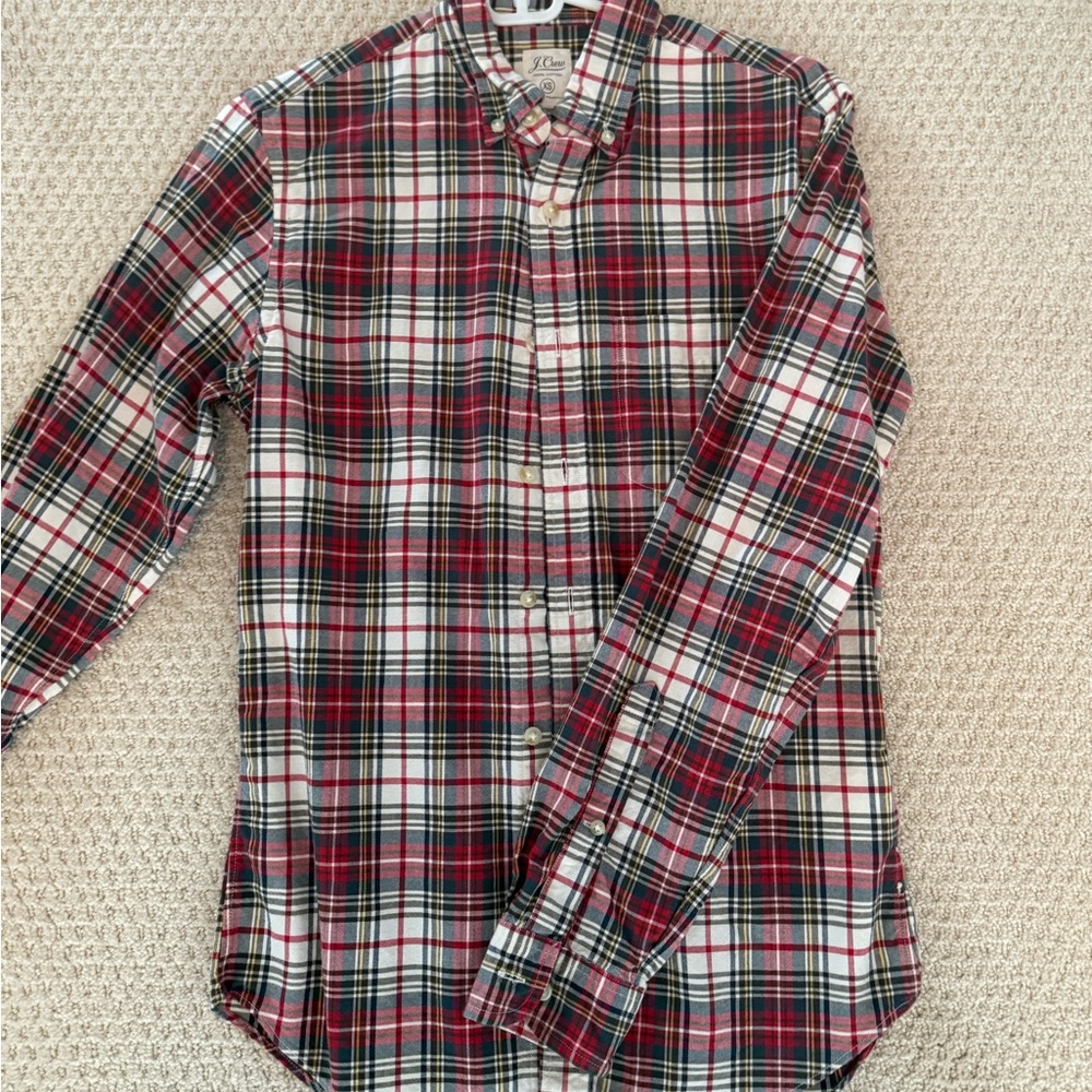 J. Crew Men's Multicolor Plaid Button Down Flannel Shirt